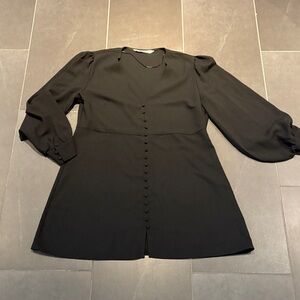 Zara Black Short Dress with mini buttons